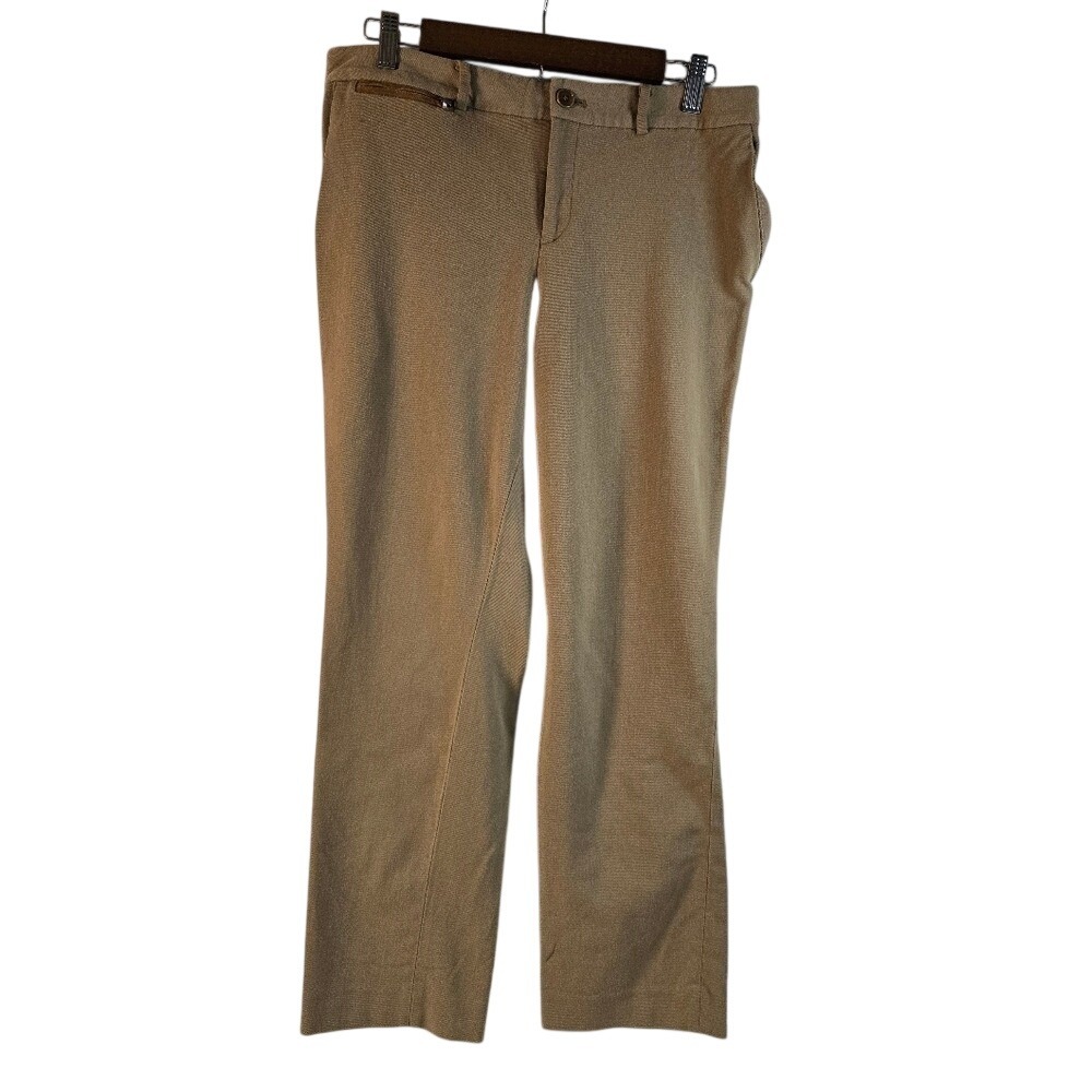 Lauren Ralph‎ Lauren Petite Tan Khaki Textured Straight Leg Dress Pants 12P